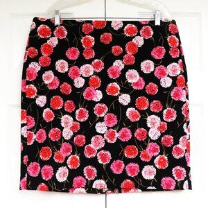 Talbots 16P Cotton Canvas Floral Pencil Skirt